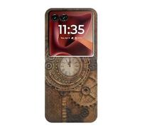 Innovedesire Clock Gear Steampunk PU Leather Flip Case Cover For Motorola Razr 60 Ultra, Razr Ultra 2025