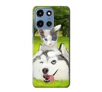 Innovedesire Kitten Cat Playful Siberian Husky Dog Paint Case Cover For Motorola Moto G 5G (2025)
