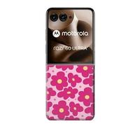 Innovedesire Pink Floral Seamless Pattern Design Case Cover For Motorola Razr 70 Ultra, 60 Ultra, 50 Ultra, Ultra 2026, Ultra 2025