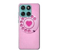 Innovedesire Pink Retro Rotary Phone Case Cover For Motorola Edge 60 Fusion