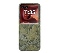 Innovedesire William Morris Acanthus Leaves PU Leather Flip Case Cover For Motorola Razr 60 Ultra, Razr Ultra 2025