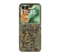 Innovedesire William Morris Forest Velvet PU Leather Flip Case Cover For Motorola Razr 60, Razr 2025