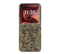 Innovedesire William Morris Forest Velvet PU Leather Flip Case Cover For Motorola Razr 60 Ultra, Razr Ultra 2025