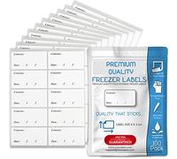 Innoveem Freezer Labels Easy Peel Off - Frozen Food Labels Stickers That Leave No Sticky Residue After Use - Perfectly Sized Reusable Fridge Labels (6 x 3cm) with Easy to Write Surface. [100 Pack]