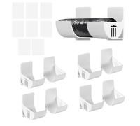 Innovess 8 PCS Bin Bag Holder, Self-Adhesive Foil Holder, No Punching Plastic Bag Dispenser, Space-Saving Easy Installation Bin Bag Organizer for Tin Foil Cling Film Trash Bag (White)