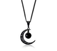 Innovess Gothic Moon Necklace, Mysterious Crescent Pendant Gothic Jewellery, Vintage Punk Necklace for Valentine's & Mother's Day Gifts,Black