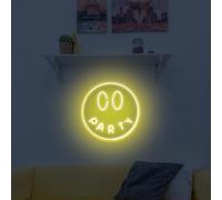 InnoVibe Party Wall Light, Smiley Face Neon Wall Light, Yellow LED Light, Wall Decoration, Perfect for Holiday and Birthday Gift, Party Decoration, Yellow Party Smiley Sign for