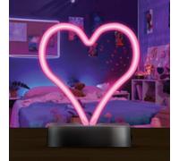 InnoVibe Pink Heart Neon LED Lamp, Battery Powered Neon Table Lamp, Love Island Decor, Valentines Day Desk Light, Warm LED Heart Decor