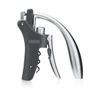 Innovine Vertical Corkscrew Wine Opener with Easy Motion Lever Handle, Heavyweight and Durable Construction for Home Bar, Kitchen, Outdoor Party, Housewarming Gifts, Travel, Set of 1, Black