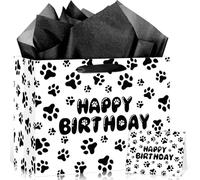 Innovoscape Dog Paw Gift Bag Funny Pet Paw Print Birthday Gift Bags