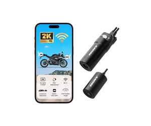 INNOVV K6 Motorcycle Dash Cam Dual Channel QHD 2K+1080P, IP67 Waterproof Mini Motocam with Wi-Fi, 120°Golden Angel, G-Sensor Detection, Support 256GB(SD Card not Included)