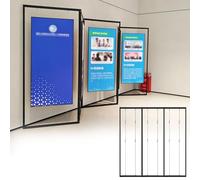Innovz 3 Panel Folding Poster Advertising Display Rack, Floor Standing Painting Exhibition Stand with Wire & Hooks, Gallery Picture Frame Art Hanging System(100x250cm(39 3/8" x98 3/8" ))