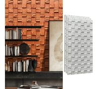 Innovz Faux Stone Mosaic Wall Panels 3D Texture, Outdoor Waterproof 3D Wall Paneling, Decorative Wall Cladding for Home, Office, TV Background, Outside(White 2,3pack)