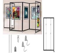 Innovz Folding Painting Exhibition Display Rack with Picture Hanging Kit, Mobile Aluminum Exhibition Stand for Picture Frame, Art Gallery Fair Show Holder(1pc,100x250cm(39 3/8" x98 3/8" ))