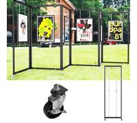 Innovz Sliding Folding Painting Exhibition Display Rack with Wheels, Aluminum Double-Sided Partition Advertising Stand for Gallery School Museum(1pc,80x180cm(31 1/2" x70 7/8"))