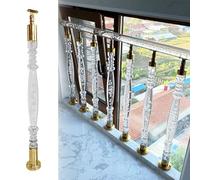 Innovz Staircase Spindles Banister Kit 5 10 15 20 Pack, 6cm Dia Transparent Acrylic Deck Balusters for Staircase, Interior Stair Balusters Platform Handrail Column(1pc,80cm(31 1/2"))