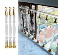 Innovz Staircase Spindles Banister Kit 5 10 15 20 Pack, 6cm Dia Transparent Acrylic Deck Balusters for Staircase, Interior Stair Balusters Platform Handrail Column(3pcs,90cm(35 3/8"))