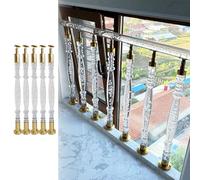 Innovz Staircase Spindles Banister Kit 5 10 15 20 Pack, 6cm Dia Transparent Acrylic Deck Balusters for Staircase, Interior Stair Balusters Platform Handrail Column(5pcs,85cm(33 1/2"))