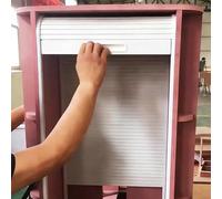 Innovz Tambour Door Kit Pantry Cabinet Shutter Door, Small Spaces Roll Up Sliding Pull-Down Gate, Retractable ABS Wardrobe Cupboard Door(46x51cm(18x20in))