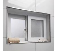 Innovz White Bathroom Windows for Privacy and Ventilation, Horizontal Sliding Aluminum Window with Frosted Glass & Screens, Large Small Household Window(WxH 32x16in/80x40cm)