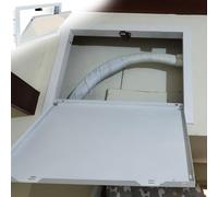 Innovz White Metal Access Panel Door with Click Open/Close Mechanism, Small Push-Lock Door for Wall Ceiling Attic, Flush Mount Inspection Box Door(20x8in(50x20cm))