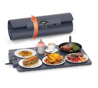 INNOWARMER Food Warming Mat,Rollable & Portable Electric Warming Tray,Electric Food Warmer with 5 Temperature,Timer Function and Safety Lock,Silicone Food Warmer for Parties,Gatherings,Buffet (Black)
