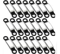INNOYUMLIN 21 Pcs Blank Slide On Silent Pet ID Tags, Blank S/M/L Quiet Chew-Proof Pet Collar Tag, Stainless Steel Silicone Dog Cat Pet Name Tag (S, Black)