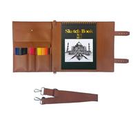 INNOYUMLIN Leather Sketch Book Cover, Leather Sketchbook Holder for 9"x12", Travel Sketch Board Pad Pencil Holder, Drawing SketchBook Cover Pencil Case, Painter Artist Sketch Pad Holder (Large)