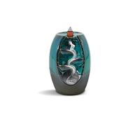 Innozen Backflow Cascading Ceramic Incense Burner, Aromatherapy Waterfall Smoke Effect, Ideal for Home or Office, 20 Incense Cones Included (Black)