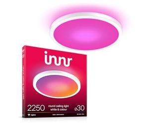 Innr Smart Ceiling Light 30cm, White & Colour, for Hue* and Zigbee Hubs | Premium RGBW LED lighting for living, kitchen, bedroom, 16 million colours, 2250 lumen, dimmable