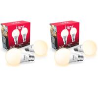 Innr Zigbee B22 Smart Bulb, Works with Hue* and Alexa (Bridge Required), Warm White, B22 LED Bayonet Bulb, 806 Lumen, Dimmable, 4-Pack
