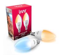 Innr Zigbee E14 Smart Bulb, Works with Hue* and Alexa (Bridge Required), Warm White to Cool White, LED Candle, Dimmable, 520 Lumen, 2-Pack