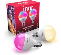 Innr Zigbee E14 Smart Bulb, Works with Hue* and Alexa (Bridge Required), White & Colour,16 Million Colours, LED Mini Globe, Dimmable, 510 Lumen, 2-Pack
