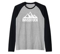 Innsbruck Travel Souvenir Design Tyrol Austria Mountain Raglan Baseball Tee