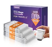 Innsky Nicetree 9-Pack Vacuum Storage Bags with Rechargeable Wireless Pump, 3 Sizes (20/24/28 Inch) Travel Moving Vacuum Storage Bags for Clothes, Duvets & Seasonal Storage Space Saver for Luggage