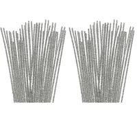 INNSPIRO Chenille metal pipe cleaner silver 6mmx30c, 25u, Silver (Pack of 2)