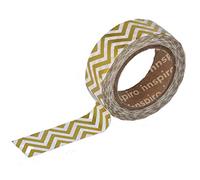 INNSPIRO Masking Tape Washi Foil Zig Zag Gold 15 mm x 10 m Metal Series