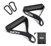 INNSTAR Heavy Duty Exercise Handles, Cable Machine Attachments Resistance Bands Handles with Solid ABS Core Grips Fitness Strap Stirrup Handle Cable Attachment Silicon Grip (Handle+Buckle)
