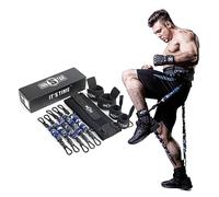 INNSTAR MMA Boxing Training Natural Latex Resistance Band Set Bodybuilding Training Equipment for Men & Women (175LB Camo Marine Blue)