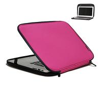 Inntzone Laptop Sleeve 13.3 Inch Foldable Slim Case Lightweight Bag Notebook Computer Carrying Flip Cover (Pink)