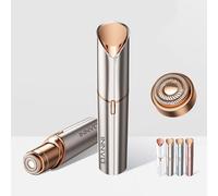 INNVO Facial Hair Remover for Women Ladies Upper Lip Hair Removal Electric Face Shaver with Rechargeable Battery Brush (Champagne Gold with 1 Replacement Head)