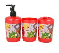 Inny 3-Piece Bathroom Accessory Set Soap Dispenser and Tumbler, Red