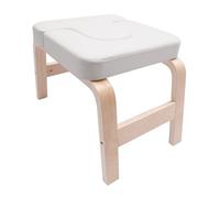 innytund Yoga Headstand Bench Modern White Exercise Inversion Stool Workbench Upside Down Chair 64 * 36 * 40cm Wood and PU Pads Yoga Inversion Bench for Family Gym
