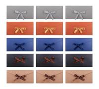 inodiref 15 Pcs Gift Card Envelopes Coloured Envelopes with Ribbons Vintage Kraft Envelopes 22×11cm for Gift Cards Wedding Party Invitation Christmas Cards(5 Colour)