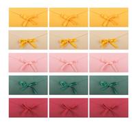 inodiref 15 Pcs Gift Envelopes Coloured Envelopes Bow Gift Card Envelopes with Ribbons Vintage Kraft Envelopes 22×11cm for Gift Card Letter Wedding Birthday Christmas Cards(5 Colour)
