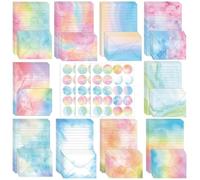 inodiref 160 PCS Stationery Paper Set Letter Writing Paper and Envelopes Beautiful Writing Paper and Envelopes Watercolor Letter Paper for Letters Valentine's Day Students Office Supplies(10 Colors)