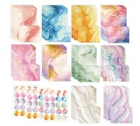 Inodiref 160 PCS Writing Paper and Envelopes Set Gorgeous Watercolor Lined Letter Writing Set 50 Unique Design Writing Paper+50 Pretty Envelopes for Letters Greeting Cards Invitations Poems(10 Sets)
