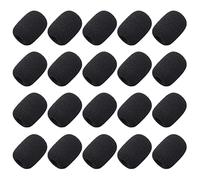 inodiref Allbor 20 Pcs Foam Microphone Windscreen Mini Sponge Microphone Covers Mini Headset Microphone Windscreens Windscreen Foam Mic Cover for Small Lapel and Headset Microphones, Black