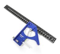 Inodiref Combination Square Carpentry Set Combination Square 12Inch/300mm, Aluminum Alloy 45/90 Degree with Bubble Level Adjustable combination Square for Carpenters/Engineers/Woodworkers