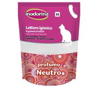 Inodorina, Bag, Hygienic Litter in Silica Sand, Ultra Absorbent and Anti-odour, Does Not Adhere to Paws, Avoids Bacterial Proliferation, One Month of Use, Neutral Scent, 5 Liters